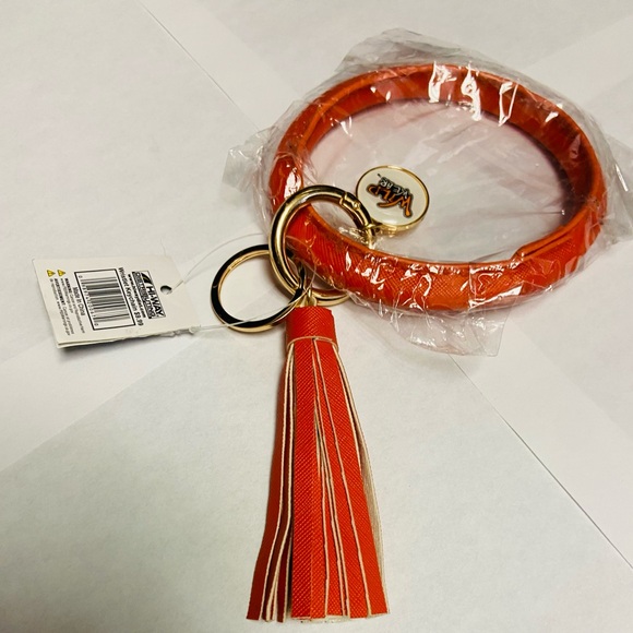 Wristlet Key Holder in a beautiful orange and gold with fringe NWT🔥🔥3 for $20 - Picture 2 of 4